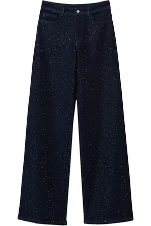 Twin-Set Wide-Leg-Jeans mit Strass