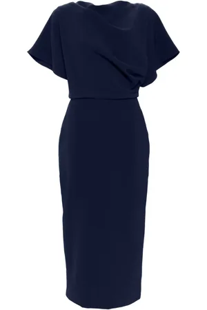Amsale Midikleid mit drapierten Akzenten