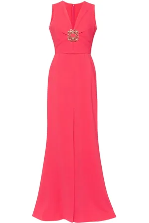 Elie saab Langes Kleid mit V-Ausschnitt