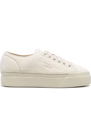 santoni Faux-Fur-Sneakers mit Plateau 40mm