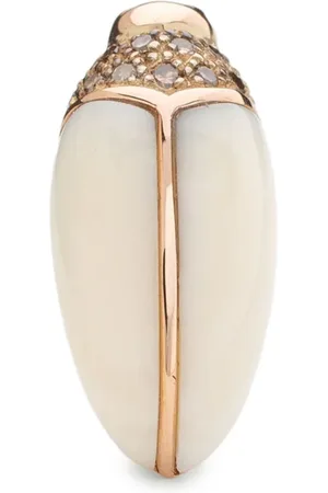 Bibi van der Velden 18kt Mini Mammoth Scarab stud diamond earring