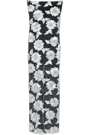 ROTATE Flower Mesh-Maxikleid