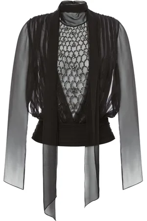 Alberta Ferretti Cropped-Top mit Kristallen