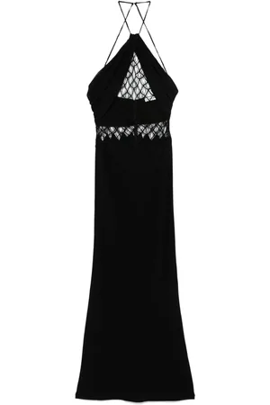 CHRISTOPHER ESBER Seiden-Maxikleid mit Netzdetail
