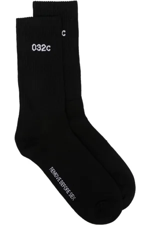 032c Socken mit Intarsien-Slogan
