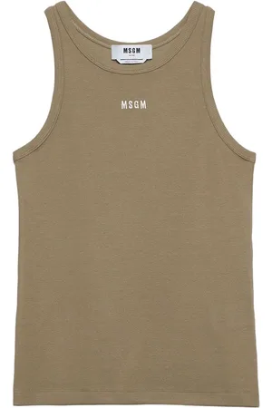 Msgm Geripptes Trägershirt mit Logo