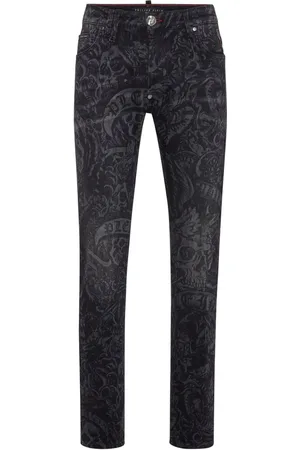 Philipp Plein Straight-Leg-Jeans mit Tattoo-Print