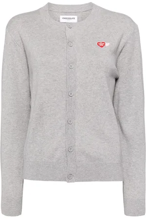 Chocoolate Cardigan mit Logo-Patch