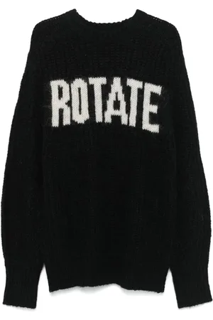 ROTATE Pullover mit Logo-Intarsie