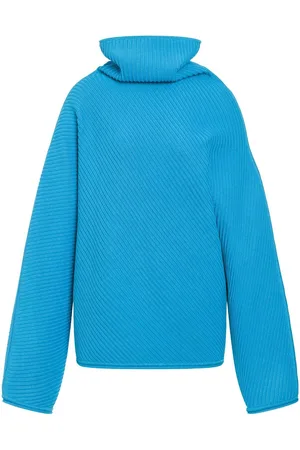 Serafini Gerippter Pullover mit Stehkragen