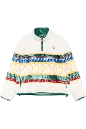 Casablanca Jacquard-Pullover aus Faux Fur