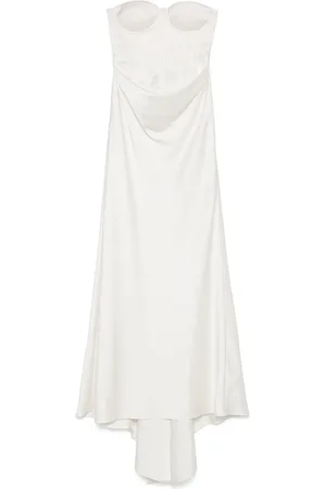 ROTATE Satin-Maxikleid mit Perlen