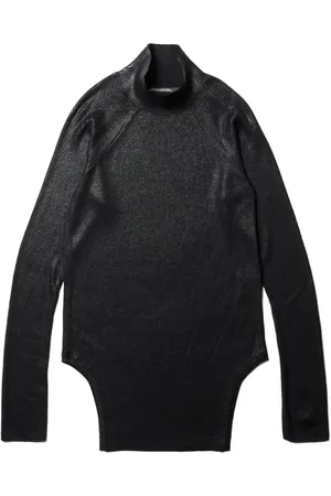 JULIUS Beschichteter Pullover mit Stehkragen