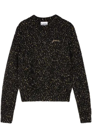 Ganni Bestickter Pullover mit Rundhalsausschnitt