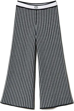 Twin-Set Strickhose mit Jacquard-Hahnentrittmuster
