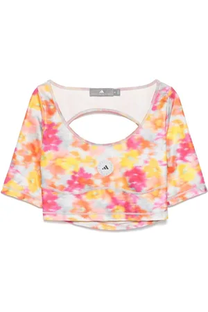 adidas Cropped-Top mit abstraktem Print