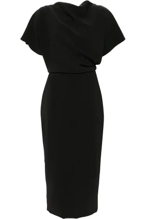 Amsale Midikleid mit drapierten Akzenten