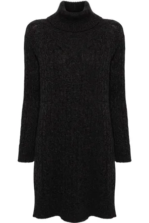 N.PEAL Gestricktes Kleid mit Zopfmuster