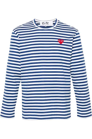 Comme des Garçons Gestreiftes T-Shirt mit Herz-Patch