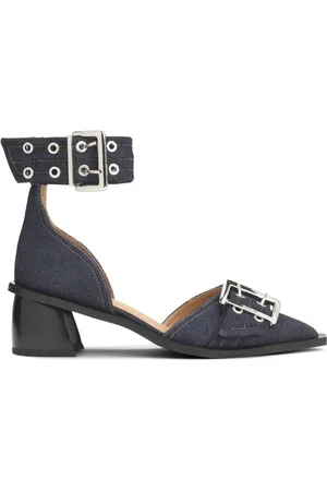 Ganni Denim-Pumps mit Schnallendetail 50mm