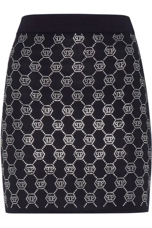 Philipp Plein Gestrickter Minirock mit Monogramm