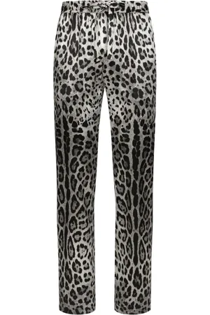 Dolce & Gabbana Lounge-Hose aus Seide mit Animal-Print