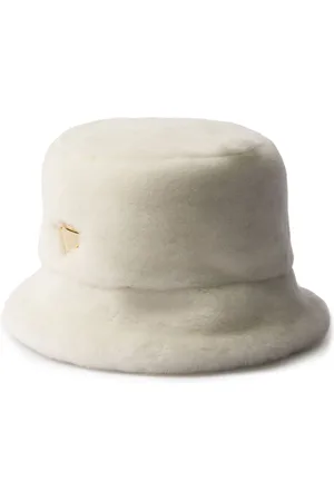 Prada Fischerhut aus Shearling mit Logo