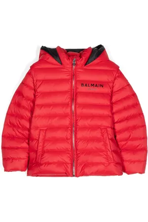 Balmain Gefütterte Jacke mit Logo-Print