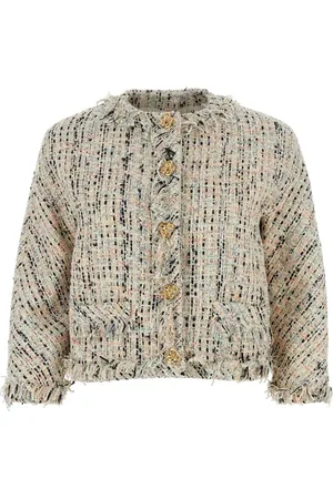 Alexander McQueen Ausgefranste Tweed-Jacke