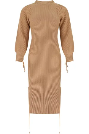 ANDREADAMO Midikleid aus geripptem Strick