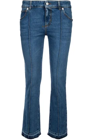 Alexander McQueen Schlagjeans mit Logo-Patch