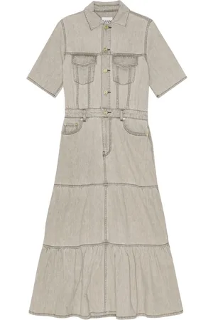 Ganni Gestuftes Maxikleid