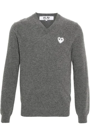 Comme des Garçons Melierter Pullover mit Herz-Patch