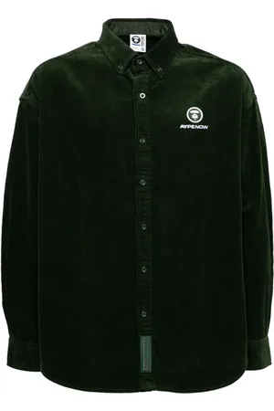 A Bathing Ape Cordhemd mit Logo-Patch
