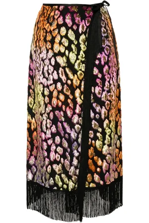 FORTE FORTE Midirock mit Animal-Print