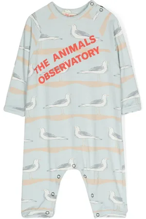 The Animals Observatory Kurzer Owl Strampler mit Möwen-Print