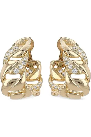 Cartier 1980 pre-owned 19kt Bergame Gelbgoldohrclips mit Diamanten