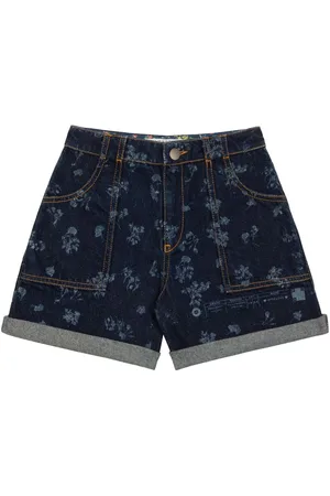 PHILOSOPHY DI LORENZO SERAFINI Gerade Jeans-Shorts mit Blumen-Print