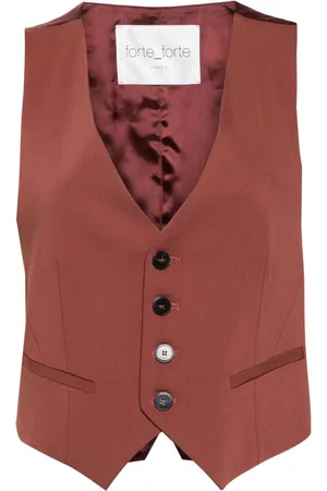 FORTE FORTE Weste mit Satindetails