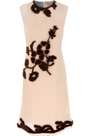 Prada Midikleid mit Blumenstickerei