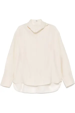 Totême Organza-Bluse mit Stehkragen
