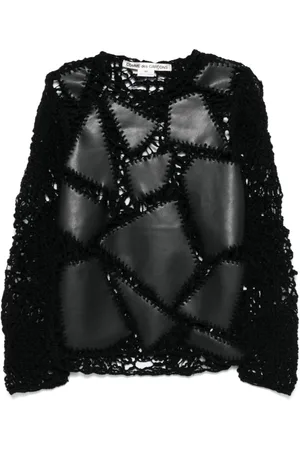 Comme des Garçons Pullover mit Patch aus Faux-Leder