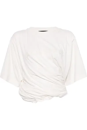 ALAINPAUL Drapiertes T-Shirt mit Logo-Stickerei