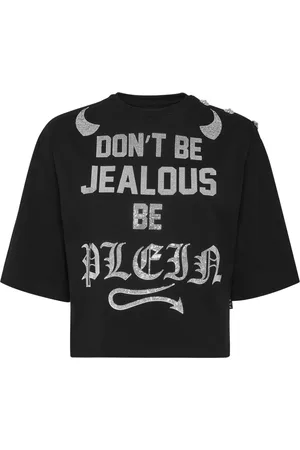 Philipp Plein Cropped-T-Shirt mit Kristallen