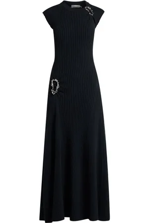 Anna Quan Geripptes Maxikleid mit Schnallendetail