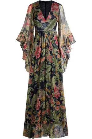 Etro Maxikleid aus Seide mit Blumen-Print