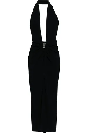 CHRISTOPHER ESBER Pierced Orbit Neckholder-Kleid mit Schlitz