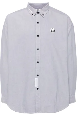 A Bathing Ape Langärmeliges Hemd mit Logo-Patch