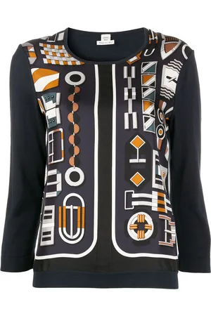 Hermès Strickoberteil mit geometrischem Muster
