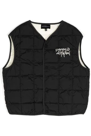 Emporio Armani Gefütterte Jacke mit Logo-Stickerei